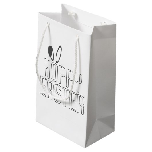 Simple Hoppy Oaster Pun Typografie | Geschenktüte (Rückseite Schrägansicht)