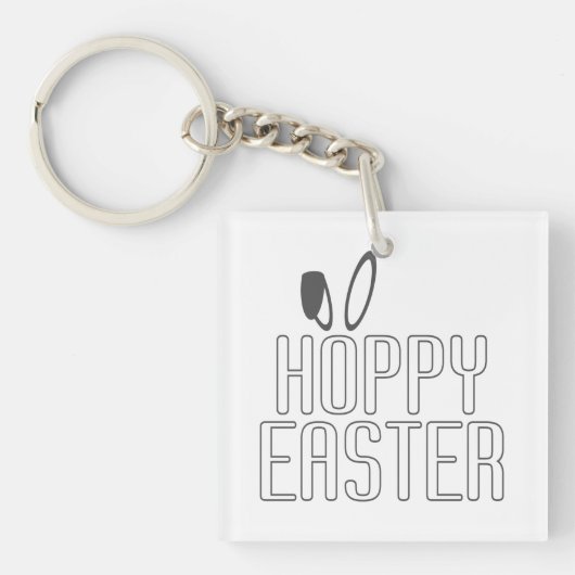 Simple Hoppy Oaster Pun Typografie | Schlüsselanhä Schlüsselanhänger (Vorderseite)