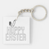 Simple Hoppy Oaster Pun Typografie | Schlüsselanhä Schlüsselanhänger (Rückseite)