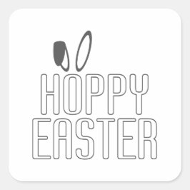 Simple Hoppy Oaster Pun Typografie | SIEGEL Quadratischer Aufkleber