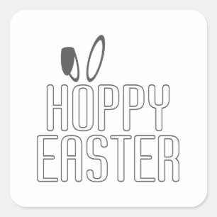 Simple Hoppy Oaster Pun Typografie SIEGEL Quadratischer Aufkleber