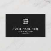 Simple Hotel Logo Name with Job Title Qr Code Visitenkarte (Vorderseite)