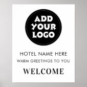Simple Hotel Welcome Sign Logo & Name Any Color Poster (Vorne)