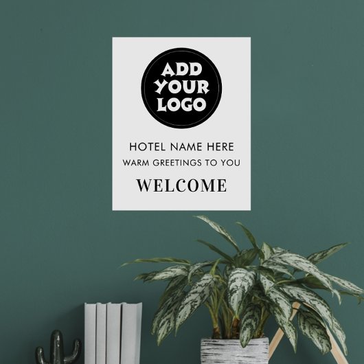 Simple Hotel Welcome Sign Logo & Name Any Color Poster