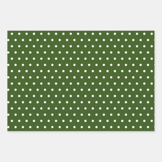 Simple Hunter Green White Christmas Trees gemischt Geschenkpapier Set (Vorderseite 2)