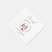Simple Husky Dog Wedding Cocktail Napkins Serviette (Ecke)