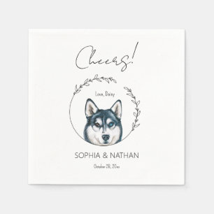 Simple Husky Dog Wedding Cocktail Napkins Serviette