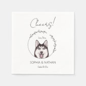 Simple Husky Dog Wedding Cocktail Napkins Serviette (Vorderseite)