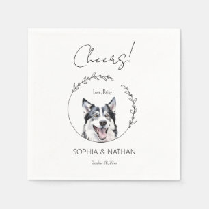 Simple Husky Dog Wedding Cocktail Napkins Serviette