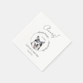 Simple Husky Dog Wedding Cocktail Napkins Serviette (Ecke)