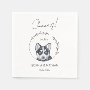 Simple Husky Dog Wedding Cocktail Napkins Serviette