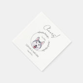 Simple Husky Dog Wedding Cocktail Napkins Serviette (Ecke)