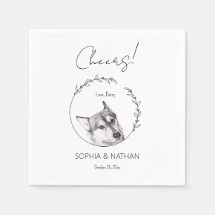 Simple Husky Dog Wedding Cocktail Napkins Serviette