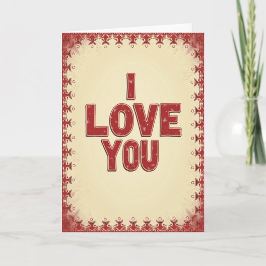 Simple I Love You Patterned Card Karte (Vorderseite)