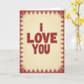 Simple I Love You Patterned Card Karte (Gelbe Blume)