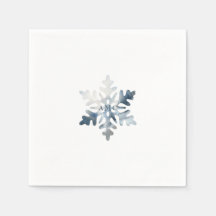 Simple Icy Blue Snowflake Monogram Cocktail