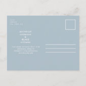 Simple Icy Blue Winter Wedding Save the Date Postkarte (Rückseite)