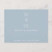 Simple Icy Blue Winter Wedding Save the Date Postkarte (Vorderseite)