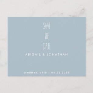 Simple Icy Blue Winter Wedding Save the Date Postkarte