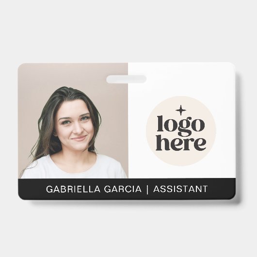 Simple Identification Logo Photo Employee  Ausweis (Front)