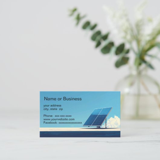 Simple image of a solar panel visitenkarte (Stehend Vorderseite)