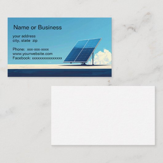 Simple image of a solar panel visitenkarte (Vorne/Hinten)