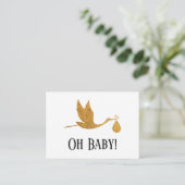 Simple Imitats Gold Stork Gift Registry Begleitkarte (Stehend Vorderseite)