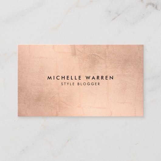 Simple Imitats Rose Gold Blogger, Writer Visitenkarte (Vorderseite)