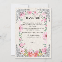 Simple Indian Wedding Thank You Card | Elegant  Dankeskarte