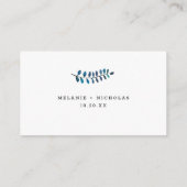 Simple Indigo Blue Blume Hochzeit RSVP online Begleitkarte (Rückseite)