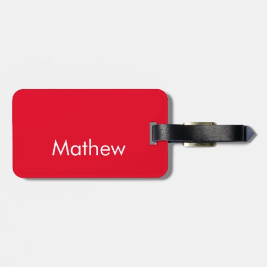 simple initial letter monogram add your name lett gepäckanhänger (Rückseite horizontal)