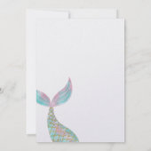 Simple Iridescent Mermaid Birthday Party Einladung (Rückseite)