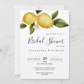 Simple Italia Lemon Calligraphy Brautparty Einladung (Vorderseite)