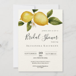 Simple Italia Lemon Calligraphy Brautparty Einladung
