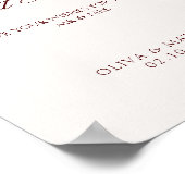 Simple Ivory and Burgundy Wedding Guest Book Poster (Ecke)