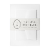 Simple Ivory Classic Crest Monogram Wedding Einladungsbanderole (Vorderseite Beispiel)