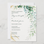 Simple ivory gold greenery leaf floral Wedding  Einladung (Vorderseite)