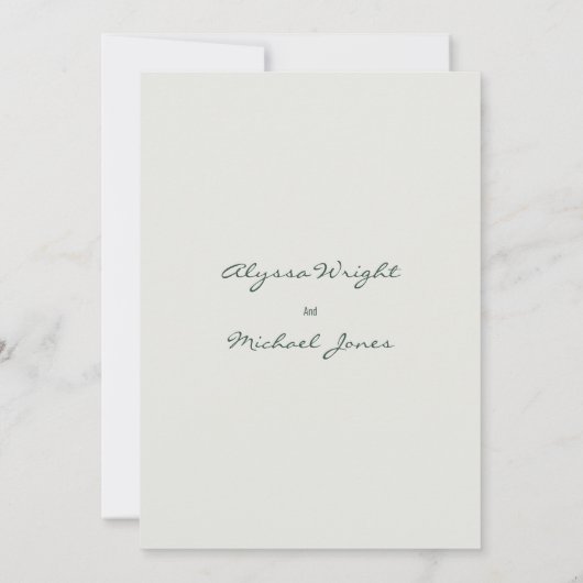 Simple ivory gold greenery leaf floral Wedding  Einladung (Rückseite)