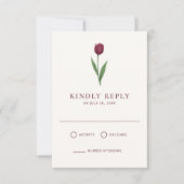 Simple Ivory Minimal Tulip Wedding RSVP Karte (Vorderseite)
