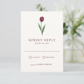 Simple Ivory Minimal Tulip Wedding RSVP Karte (Stehend Vorderseite)