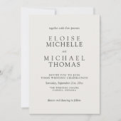Simple Ivory Photo Classic QR Code Wedding Einladung (Vorderseite)