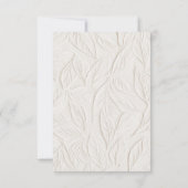 Simple Ivory Print Wedding QR code RSVP Karte (Rückseite)