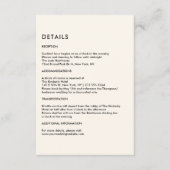 Simple Ivory Wedding Details Begleitkarte (Vorderseite)