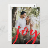 Simple Joy Christmas Foto Postkarte (Vorne/Hinten)