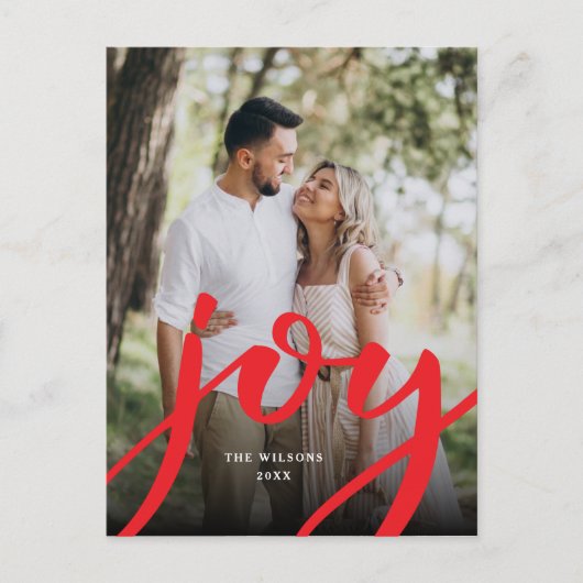 Simple Joy Christmas Foto Postkarte (Vorderseite)