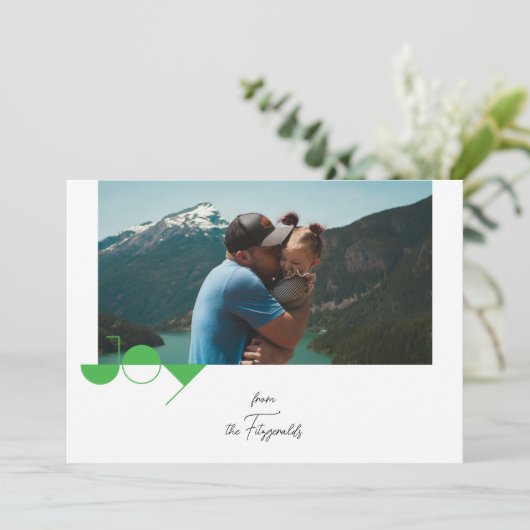 Simple Joy Foto Weihnachtskarte Einladung (Stehend Vorderseite)