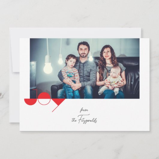 Simple Joy Foto Weihnachtskarte Einladung (Vorderseite)