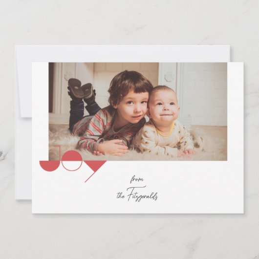 Simple Joy Foto Weihnachtskarte Einladung (Vorderseite)