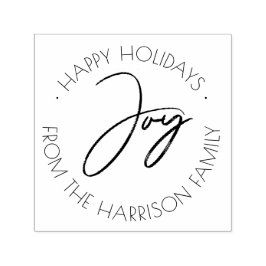 Simple Joy Happy Holidays Family Gruß Permastempel