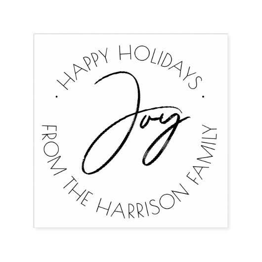 Simple Joy Happy Holidays Family Gruß Permastempel (Design)